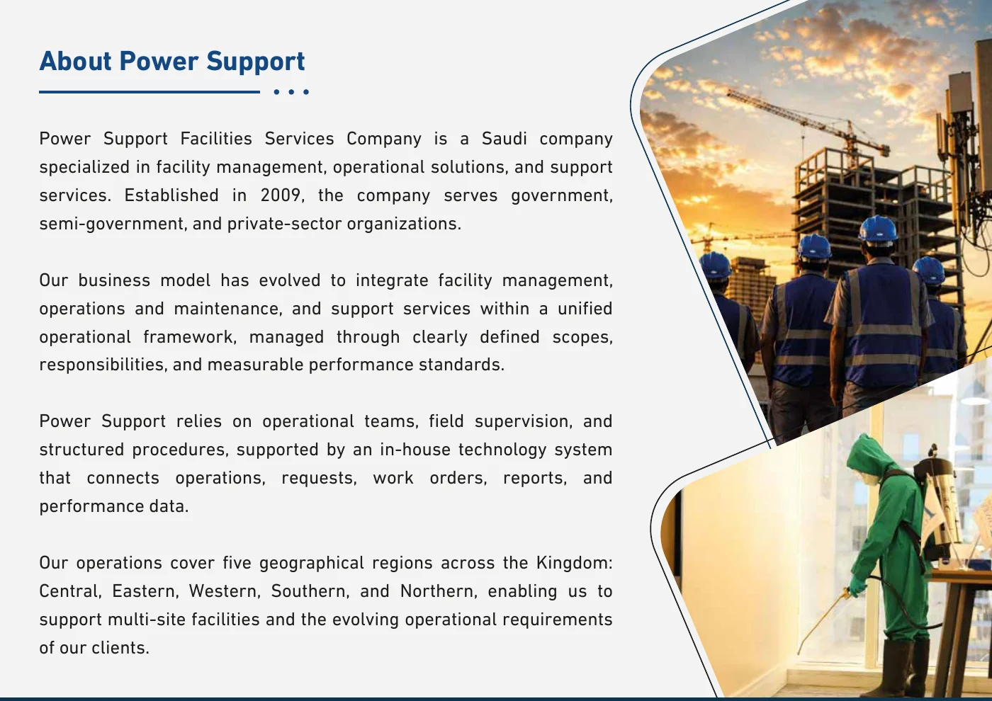 Company profile overview spread